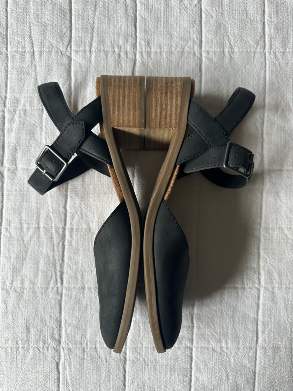 TOMS Jaclyn Mary Janes Black Leather - Picture 4 of 4